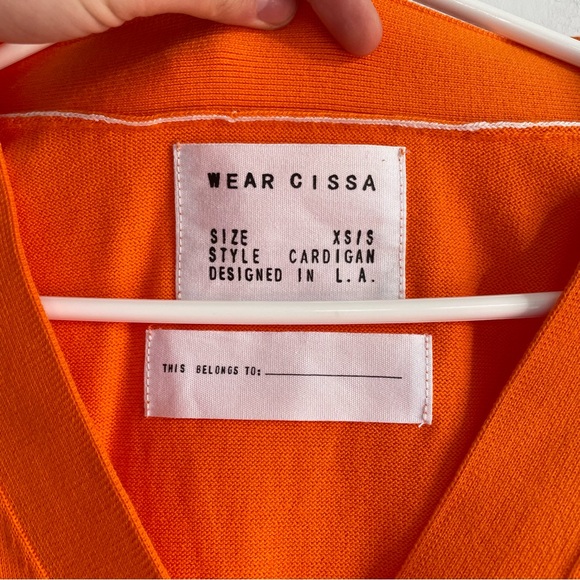 Wear Cissa The Wrap Cardigan Bright Orange 12g 100% Cotton Sweater Womens XS/S - Picture 9 of 13